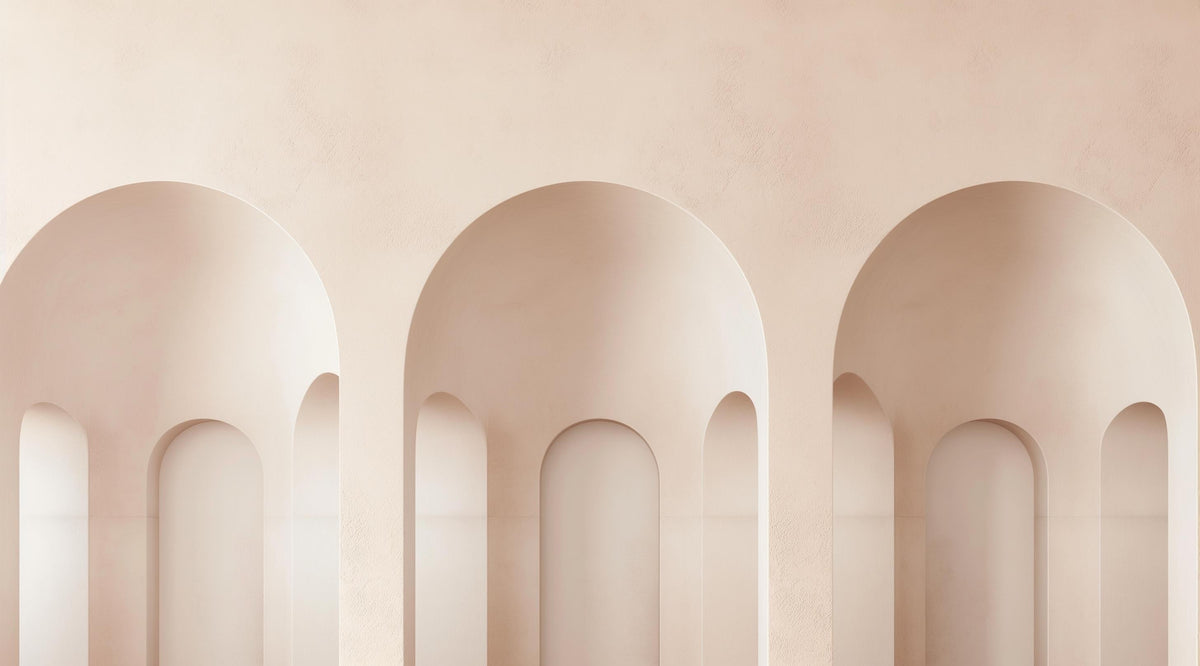 Papier peint trompe-l'œil trois arches 3D