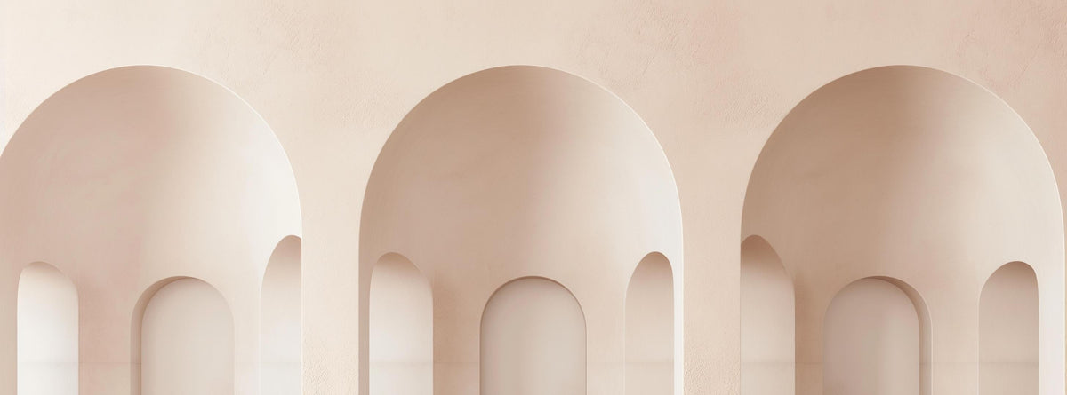 Papier peint trompe-l'œil trois arches 3D