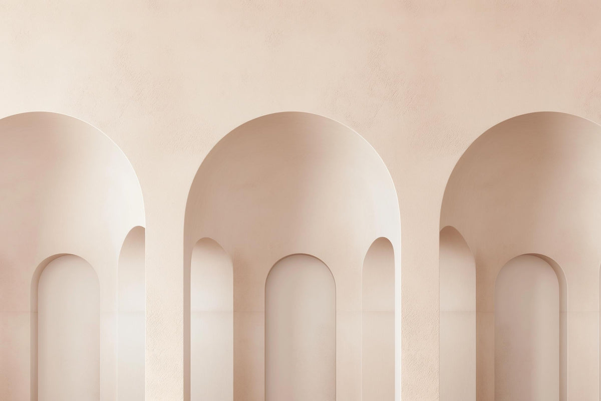Papier peint trompe-l'œil trois arches 3D