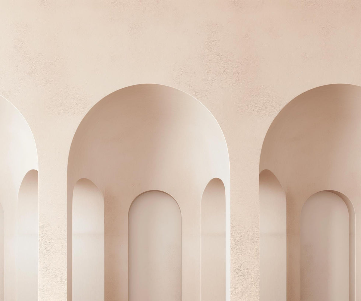 Papier peint trompe-l'œil trois arches 3D