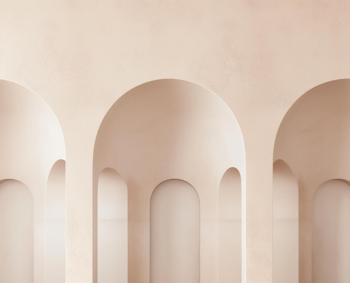 Papier peint trompe-l'œil trois arches 3D
