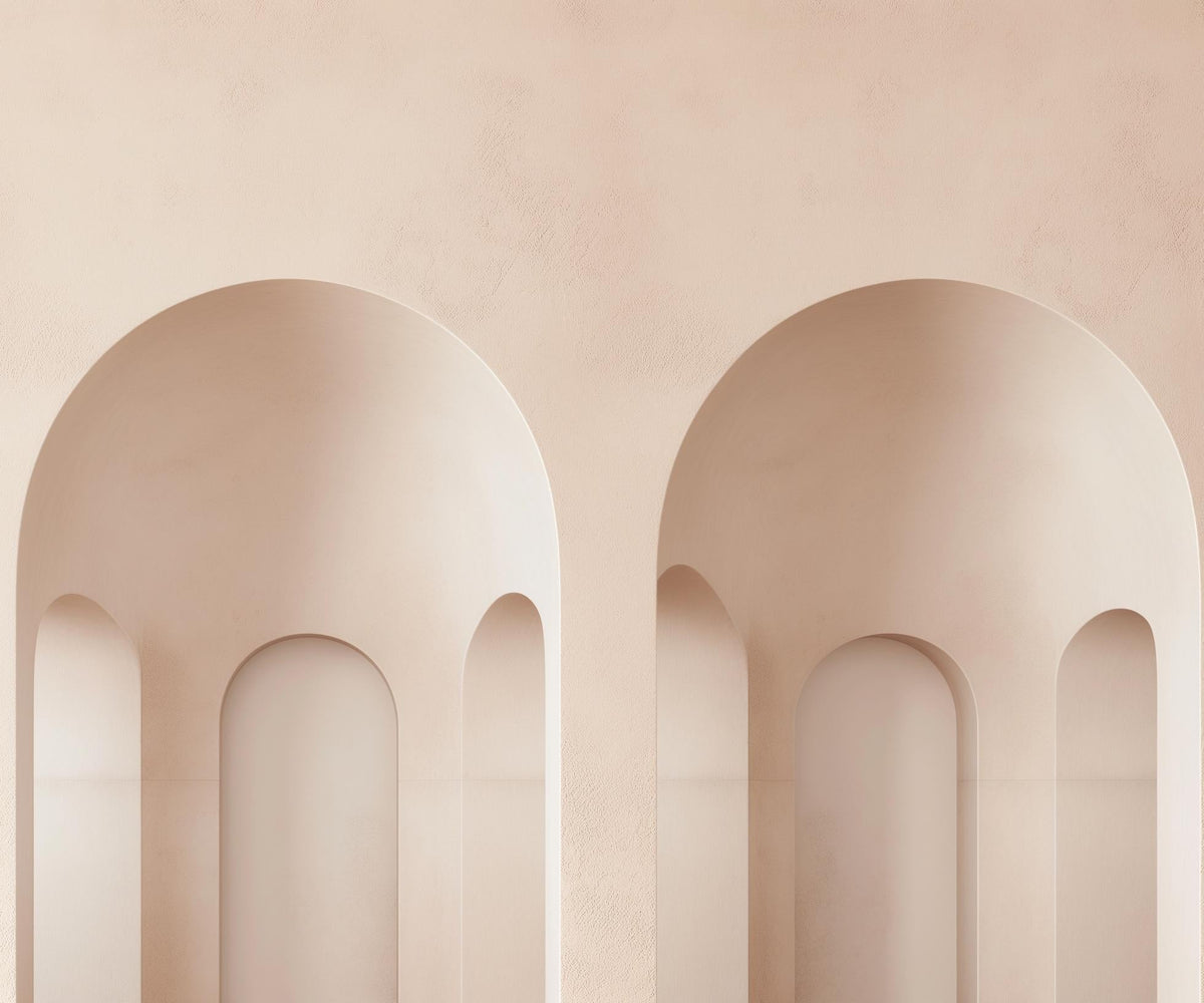 Papier peint trompe-l'œil trois arches 3D