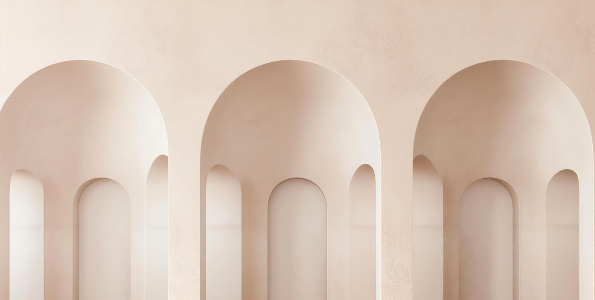 Papier peint trompe-l'œil trois arches 3D