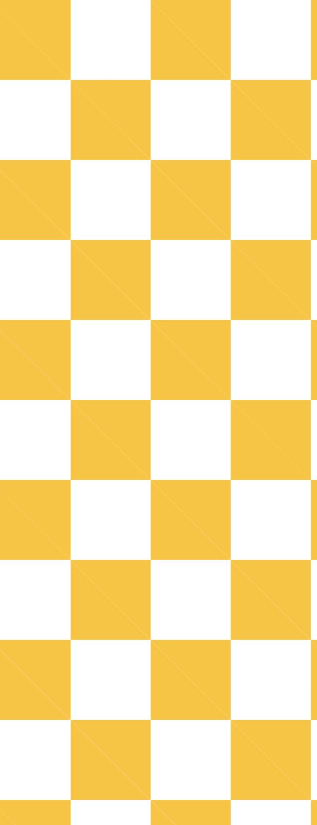 Papier peint carreaux jaune et blanc