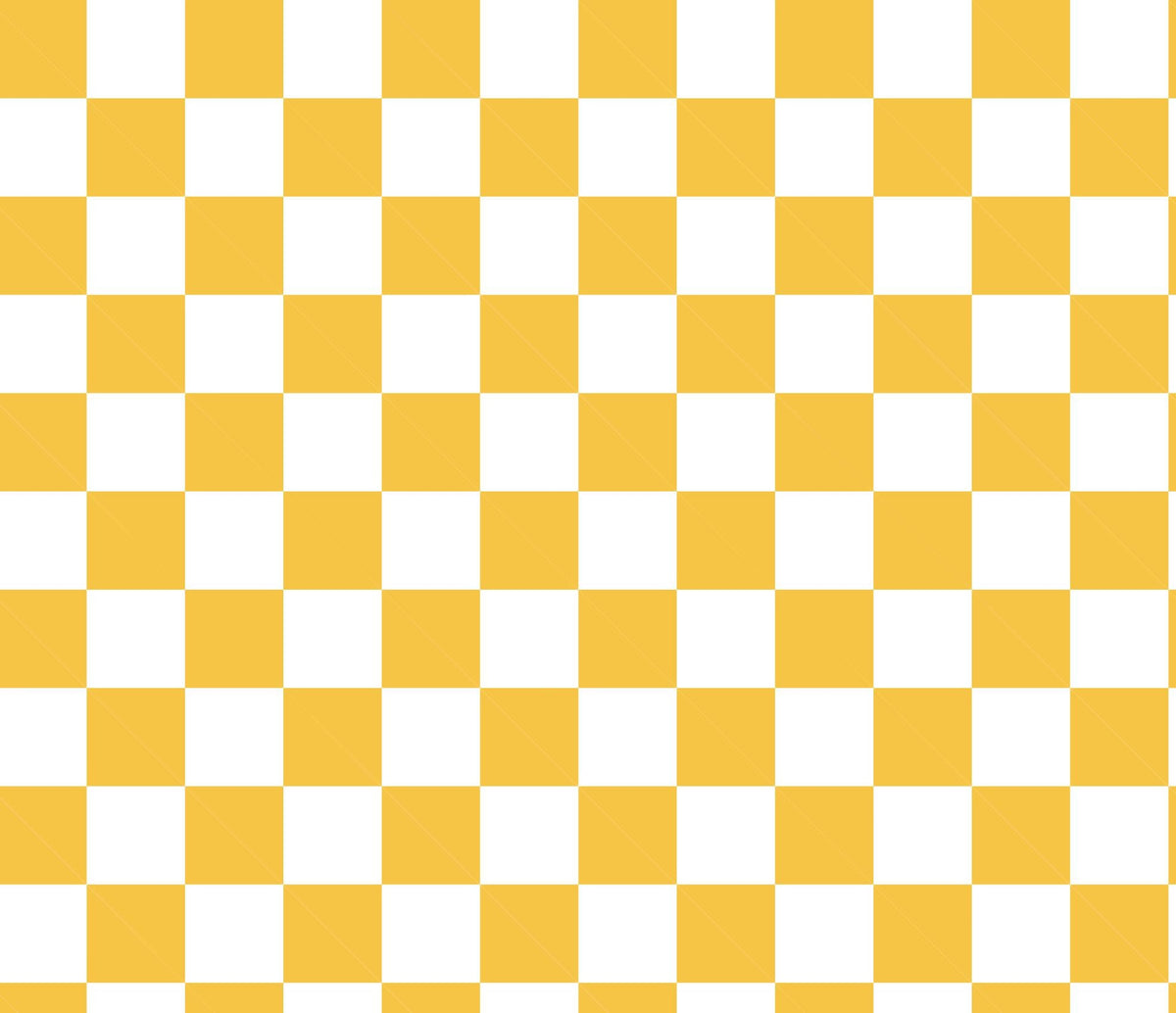 Papier peint carreaux jaune et blanc