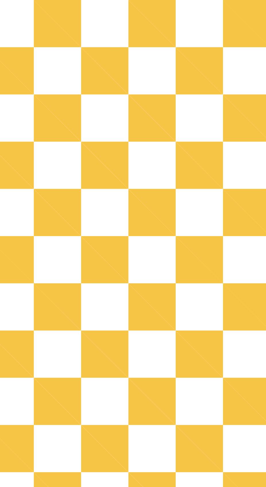 Papier peint carreaux jaune et blanc