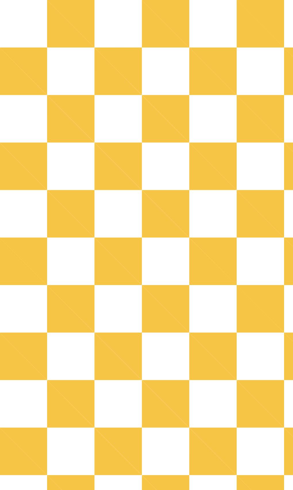 Papier peint carreaux jaune et blanc