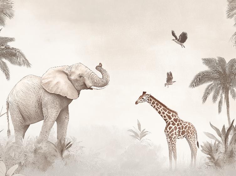 Papier peint animaux sauvages savane enfant