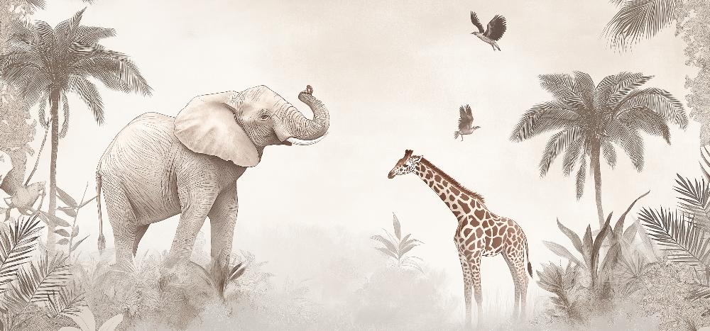 Papier peint animaux sauvages savane enfant