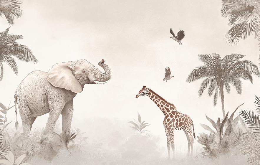 Papier peint animaux sauvages savane enfant
