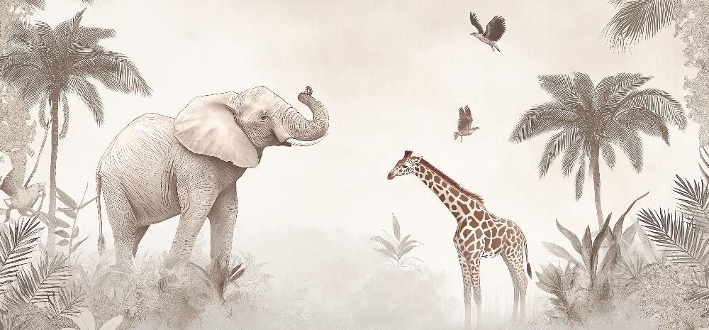 Papier peint animaux sauvages savane enfant