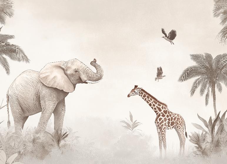 Papier peint animaux sauvages savane enfant