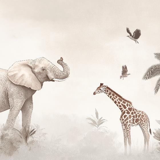 Papier peint animaux sauvages savane enfant