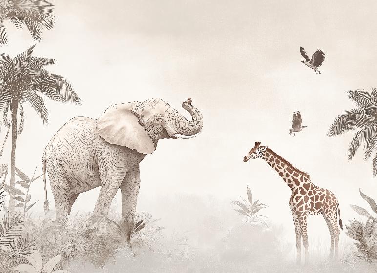 Papier peint animaux sauvages savane enfant