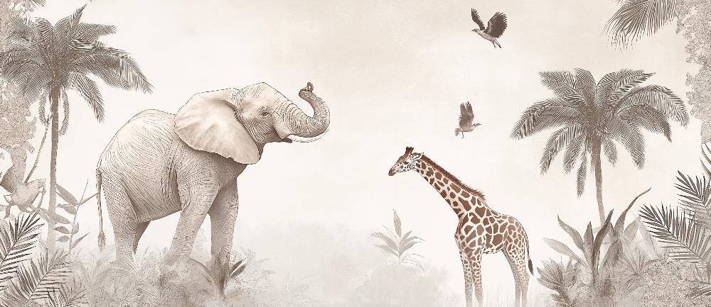 Papier peint animaux sauvages savane enfant