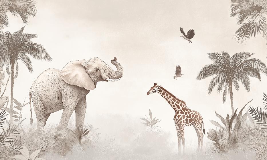 Papier peint animaux sauvages savane enfant