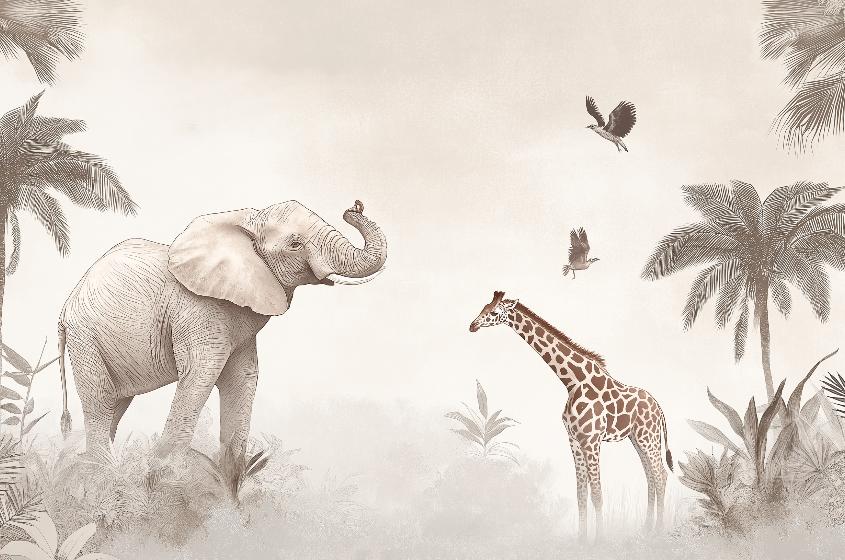 Papier peint animaux sauvages savane enfant
