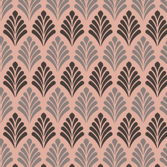 Papier peint art déco géométrique rose et noir