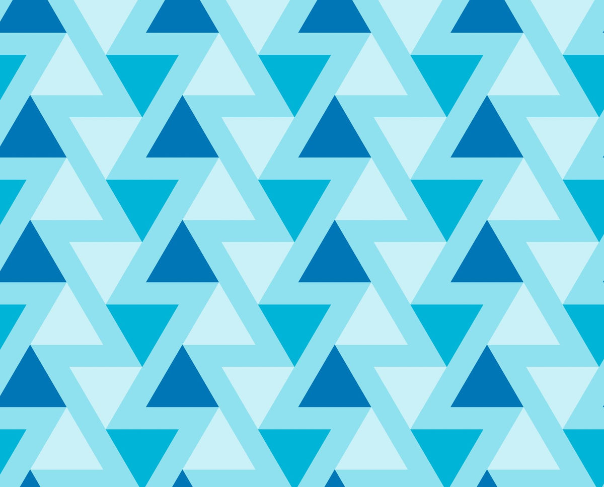 Papier peint géométrique triangles bleus