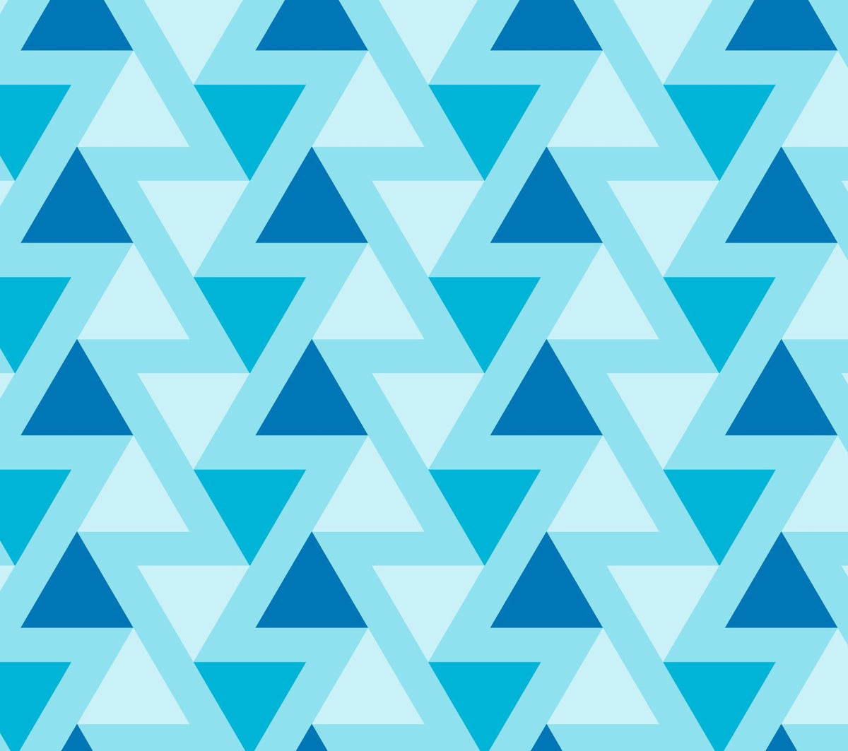 Papier peint géométrique triangles bleus