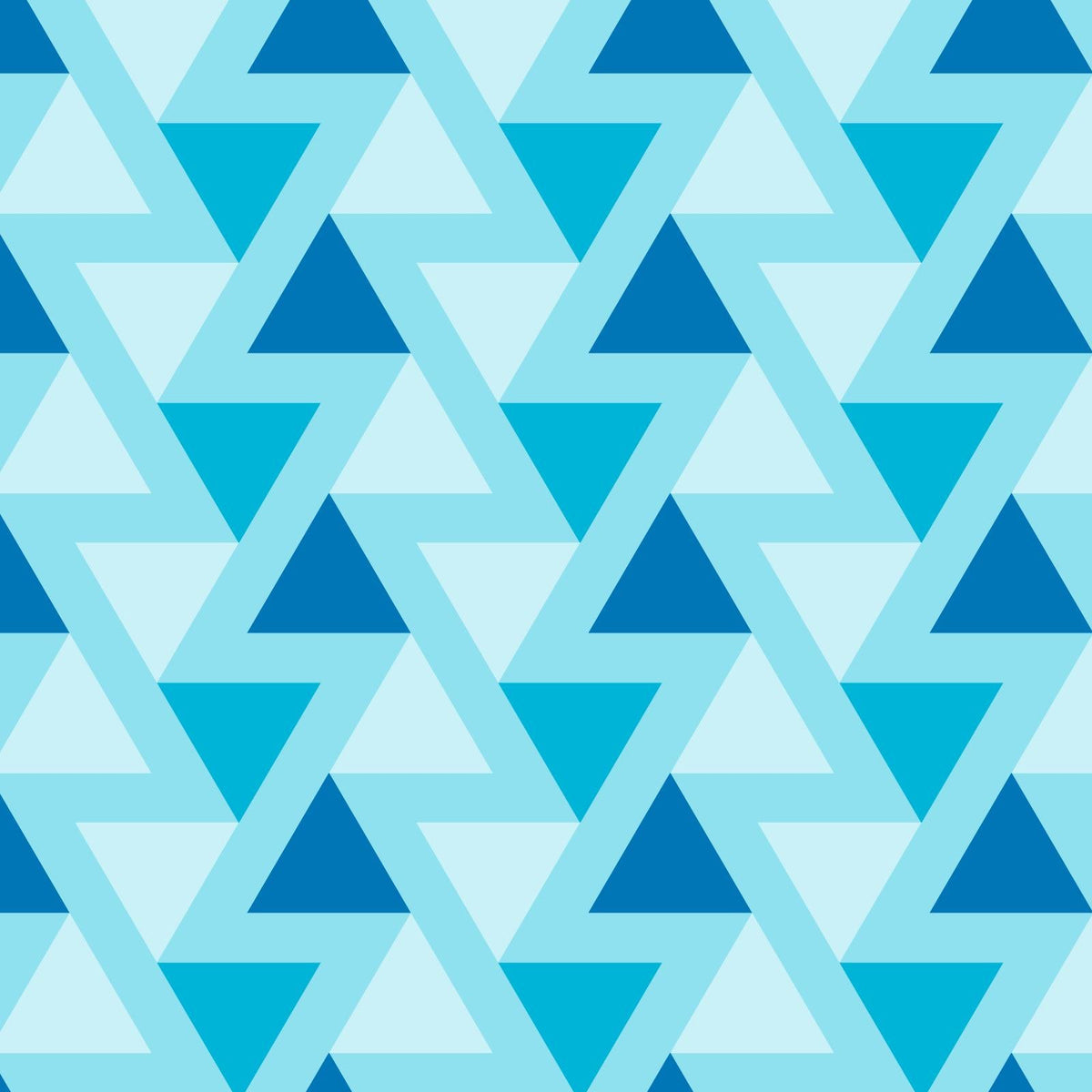 Papier peint géométrique triangles bleus