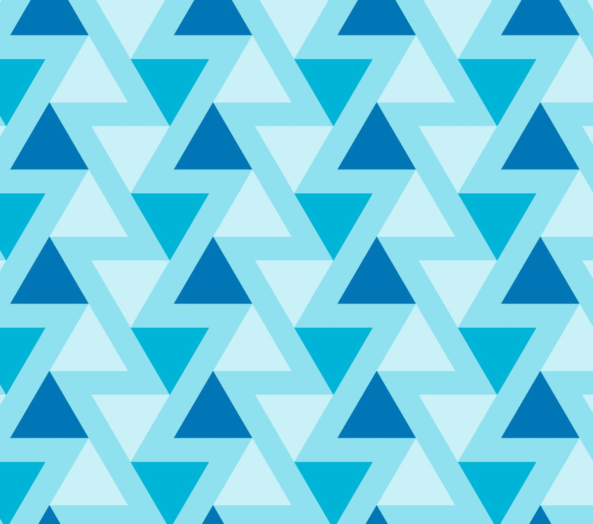 Papier peint géométrique triangles bleus