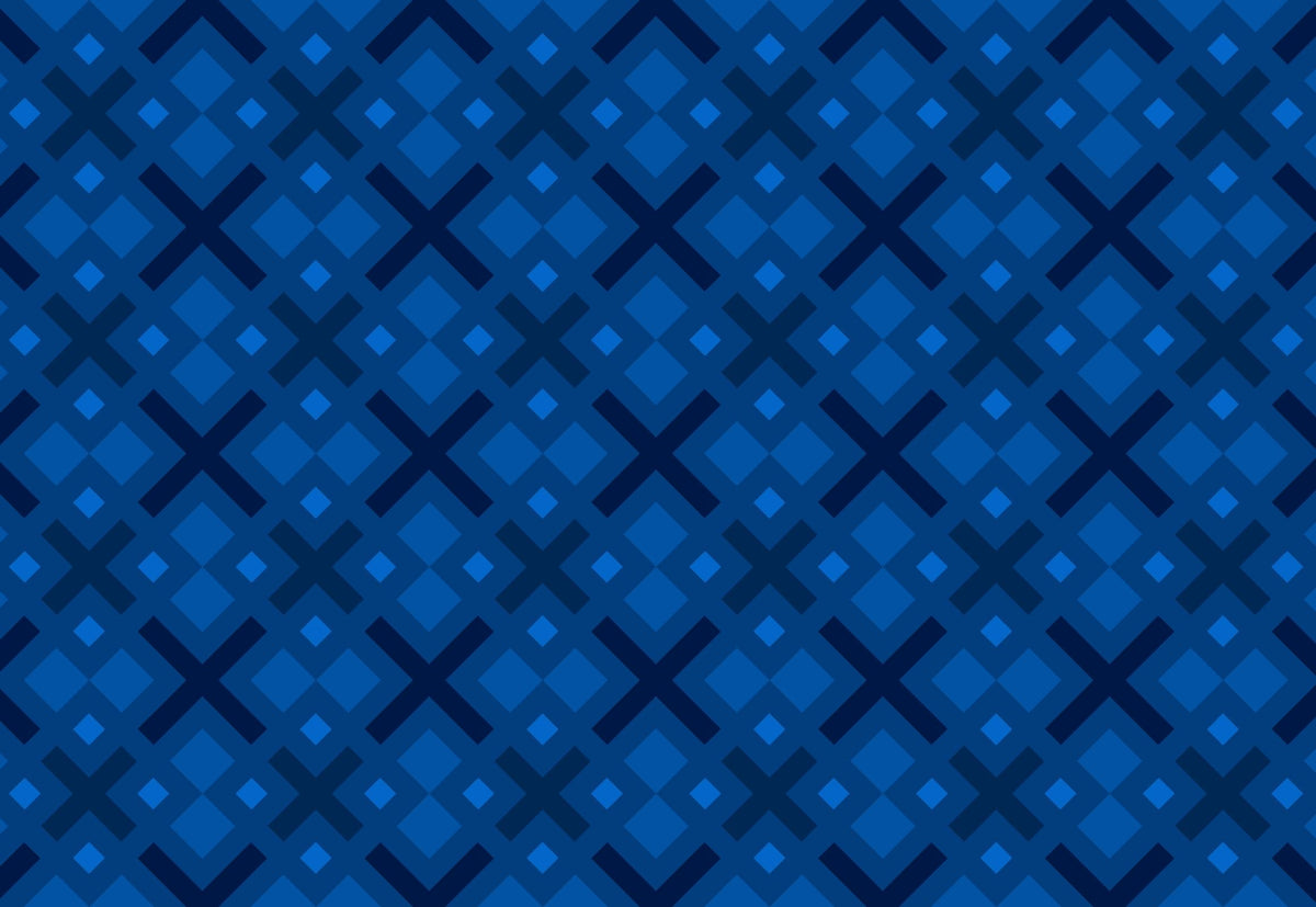 Papier peint géométrique motif X bleu
