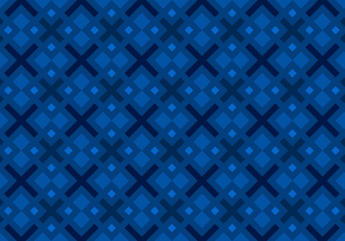 Papier peint géométrique motif X bleu