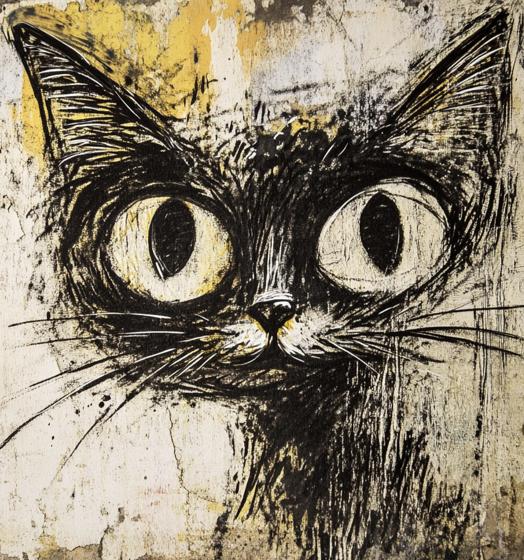 Papier peint chat street art urbain