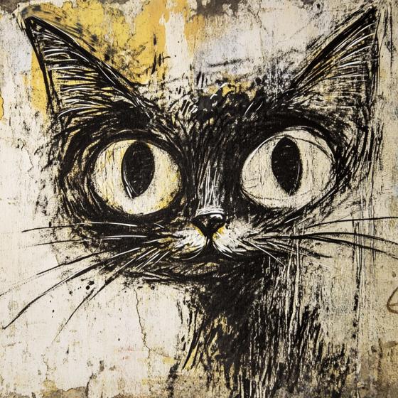 Papier peint chat street art urbain