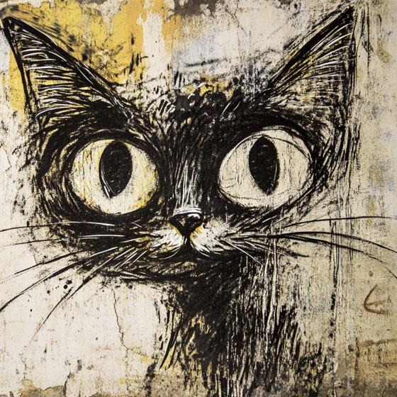 Papier peint chat street art urbain