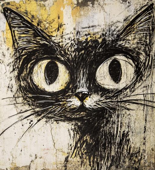 Papier peint chat street art urbain
