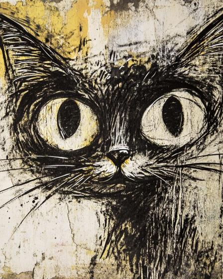 Papier peint chat street art urbain