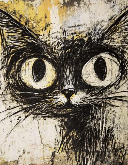 Papier peint chat street art urbain