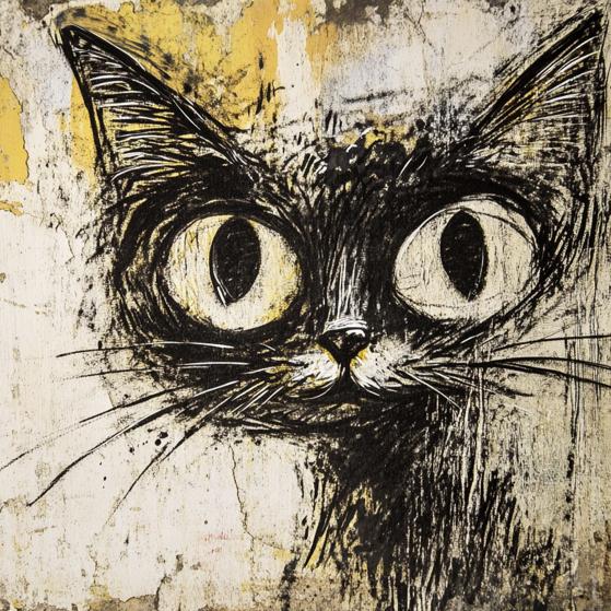 Papier peint chat street art urbain