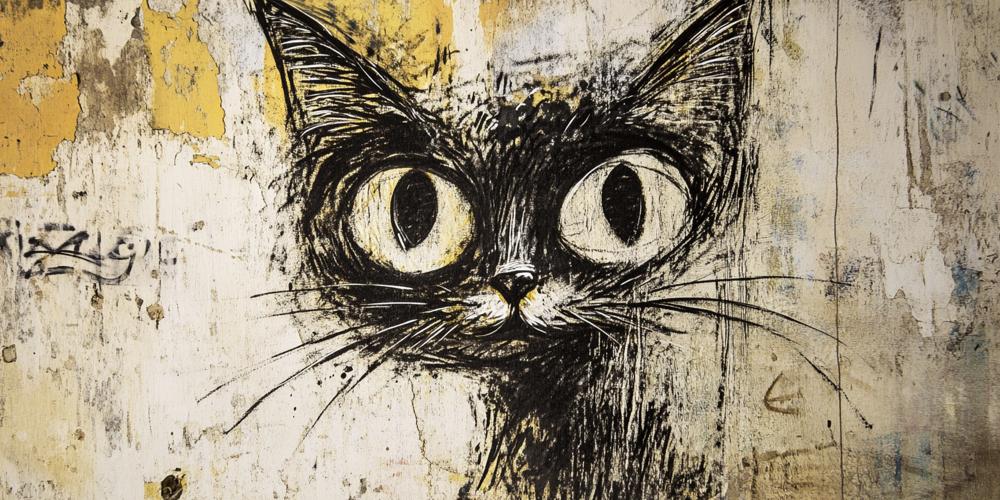 Papier peint chat street art urbain