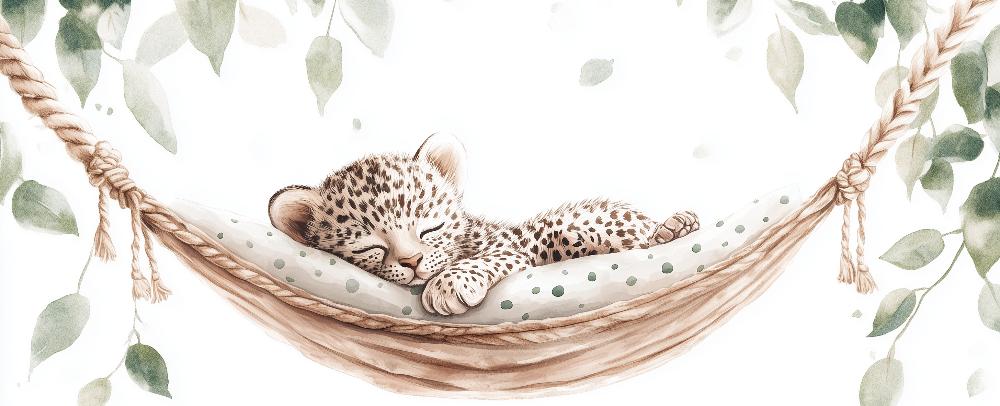 Papier peint bébé léopard douceur et nature