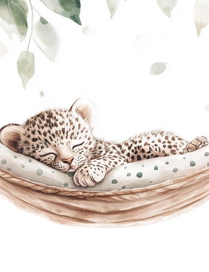 Papier peint bébé léopard douceur et nature