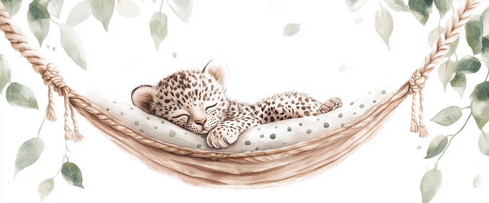 Papier peint bébé léopard douceur et nature