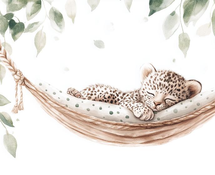 Papier peint bébé léopard douceur et nature
