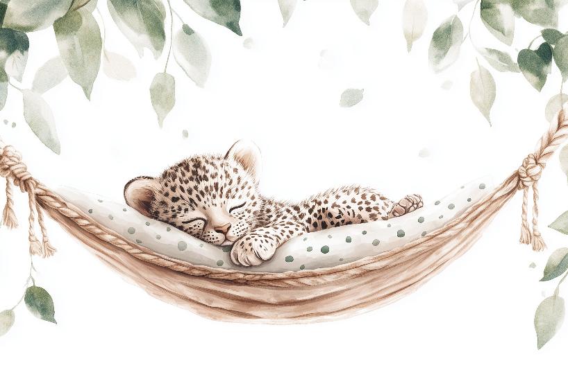 Papier peint bébé léopard douceur et nature