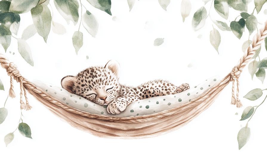 Papier peint bébé léopard douceur et nature