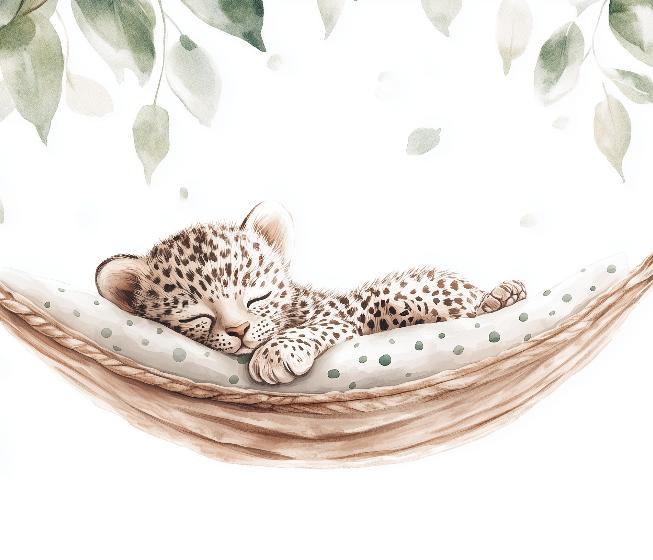 Papier peint bébé léopard douceur et nature