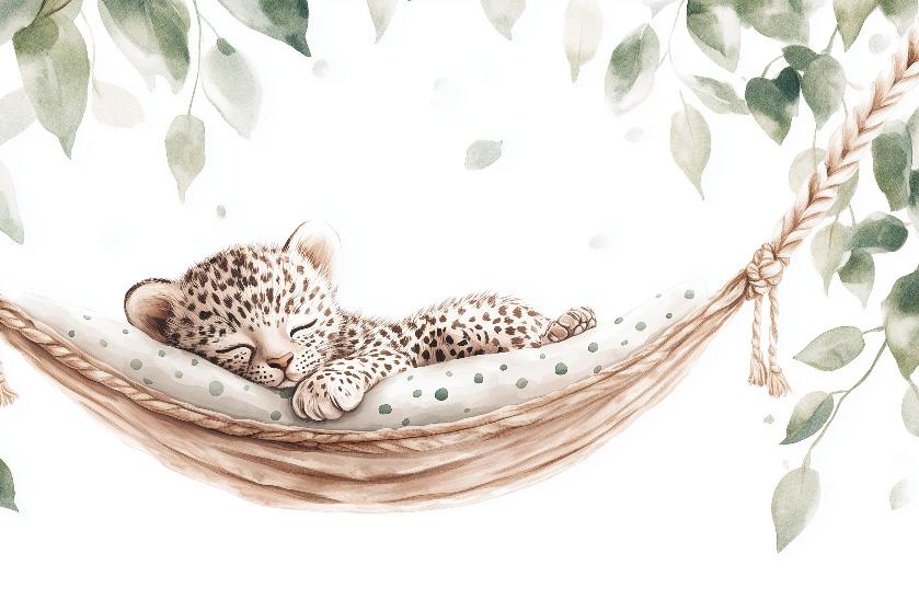 Papier peint bébé léopard douceur et nature