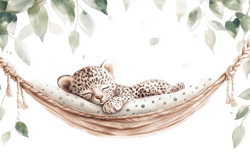 Papier peint bébé léopard douceur et nature