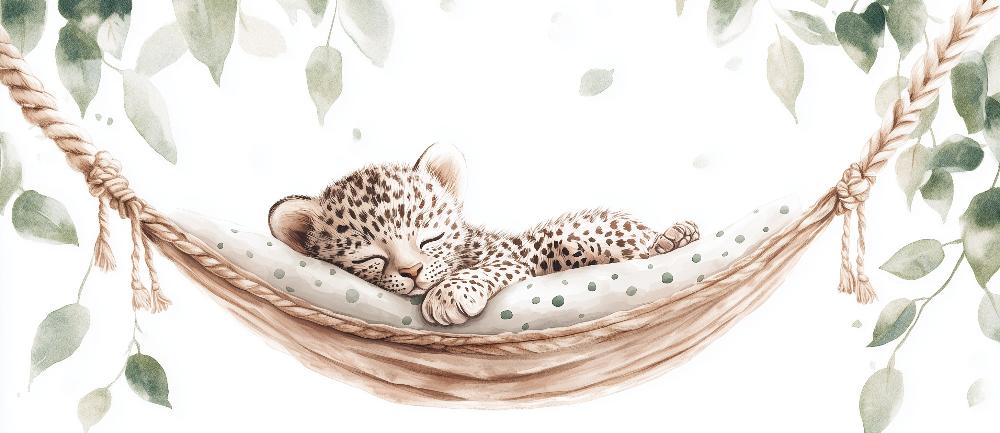 Papier peint bébé léopard douceur et nature