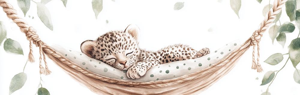 Papier peint bébé léopard douceur et nature