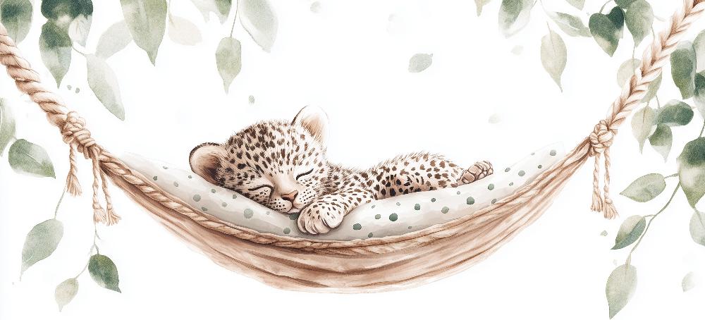 Papier peint bébé léopard douceur et nature