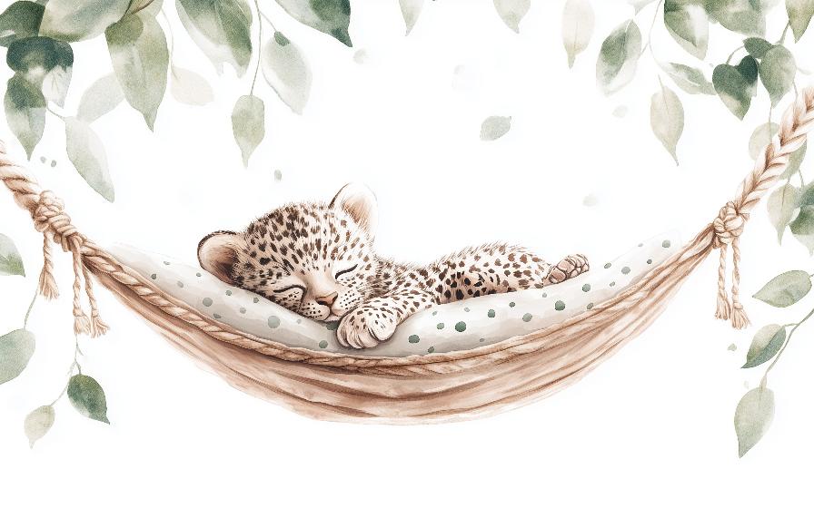 Papier peint bébé léopard douceur et nature