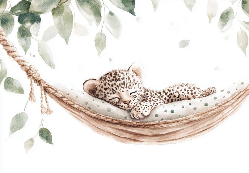 Papier peint bébé léopard douceur et nature